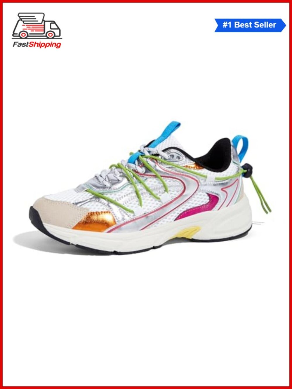 ✨ LUCKY STEP Women's Platform Mesh Athletic Sneakers Lace-Up Walking Shoes